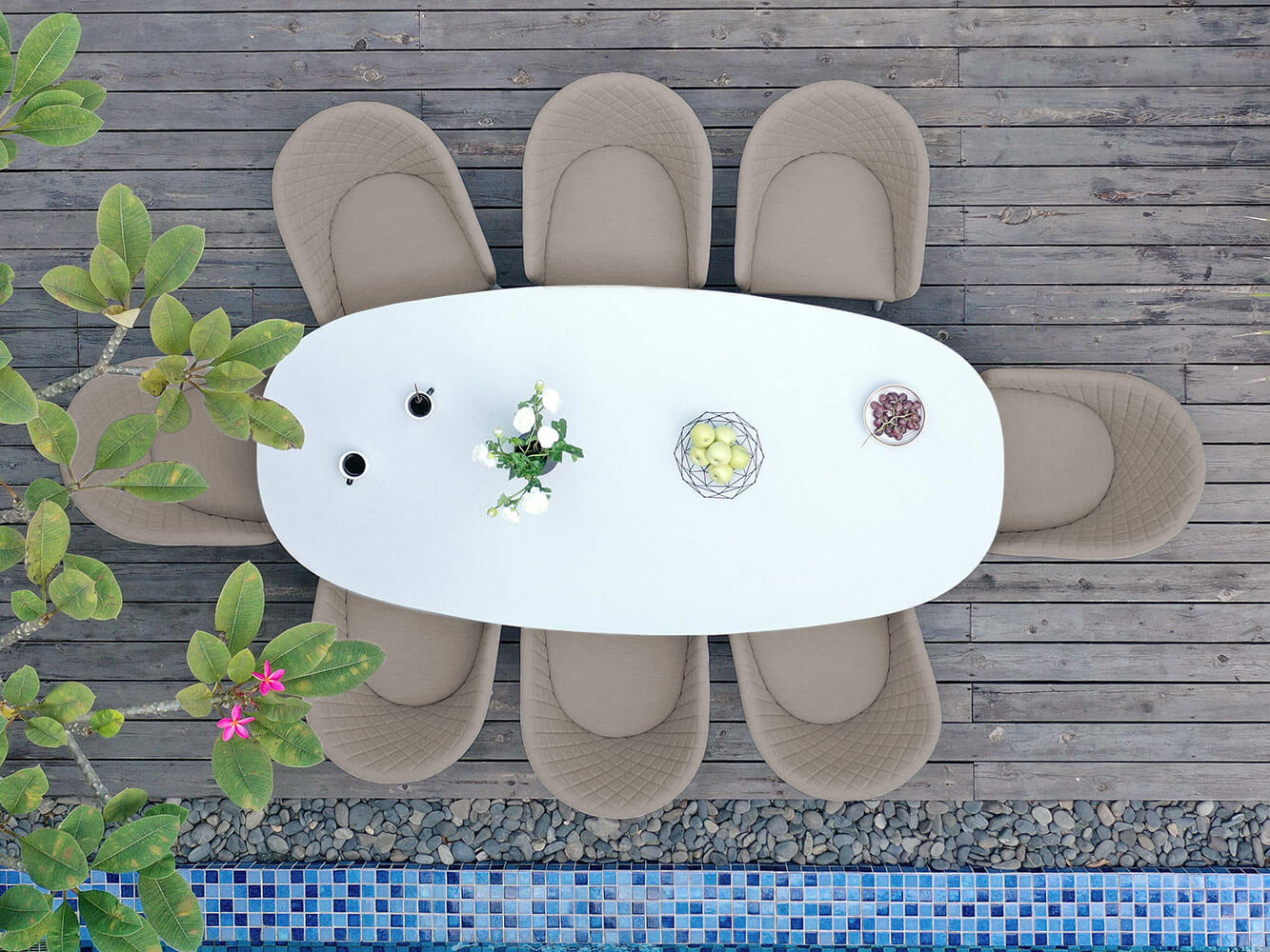 Napoli 8 Seat Oval Dining Set