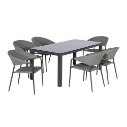 Nuoro 6 Seat Rectangular Dining Set