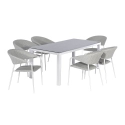 Nuoro 6 Seat Rectangular Dining Set