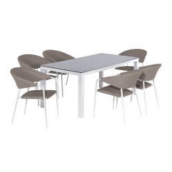 Nuoro 6 Seat Rectangular Dining Set